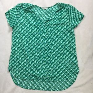 Pleione Green Patterned Blouse XL